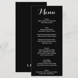 Traditioneel Elegant Zwart Wit Calligrafie Menu