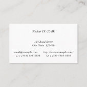 Traditioneel, en klassiek Visitekaartje (Achterkant)