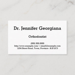 Traditioneel en minimaal orthodontistisch Visiteka Visitekaartje