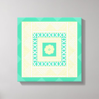 Traditioneel Fijisch Masi in zomertinten Canvas Afdruk