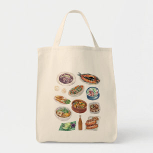 Traditioneel Filipijns eten in Waterverf Pinoy Tote Bag