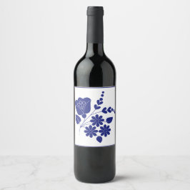Traditioneel Folk Pattern Wijnlabel Wijn Etiket