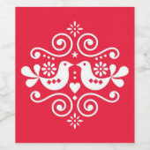 Traditioneel Folk Pattern Wijnlabel Wijn Etiket (Enkel label)