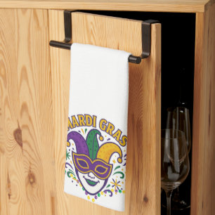 Traditioneel gekleurd Mardi Gras-masker Theedoek