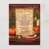 Traditioneel gezonder pompoentaart recept briefkaart (Voorkant)