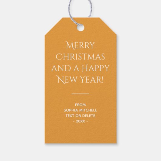 Traditioneel - Gouden Sinaasappel - Minimalistisch Cadeaulabel (Voorkant)