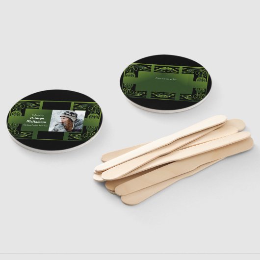 Traditioneel groen Iers Keltisch Ontwerp Handwaaier (Niet-gemonteerd)