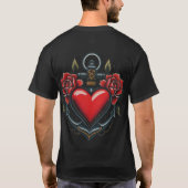 Traditioneel hart, Roos en anker Tattoo T-shirt (Achterkant)
