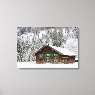 Traditioneel houten huis in het Beiercanvas Canvas Afdruk