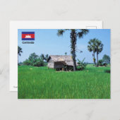 Traditioneel huis - Cambodja Briefkaart (Voorkant / Achterkant)