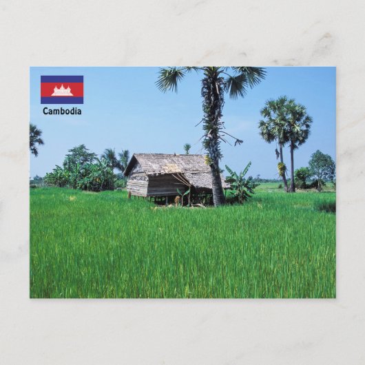 Traditioneel huis - Cambodja Briefkaart (Voorkant)