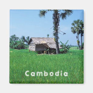 Traditioneel huis - Cambodja Magneet