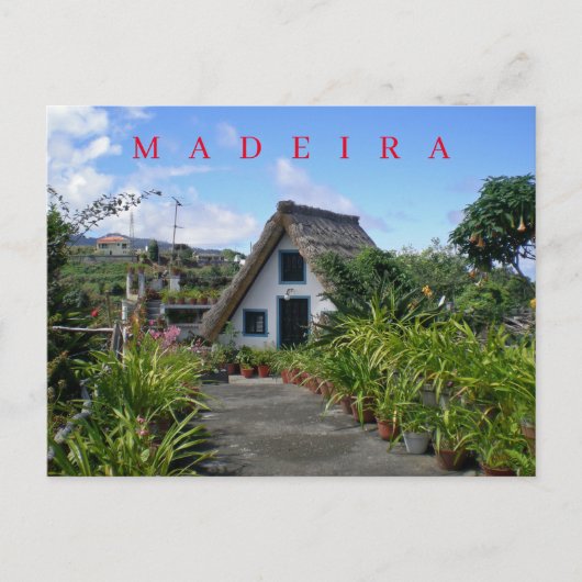 Traditioneel huis uit Santana op Madeira op een an Briefkaart (Voorkant)