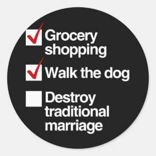 TRADITIONEEL HUWELIJK VERNIETIGEN RONDE STICKER