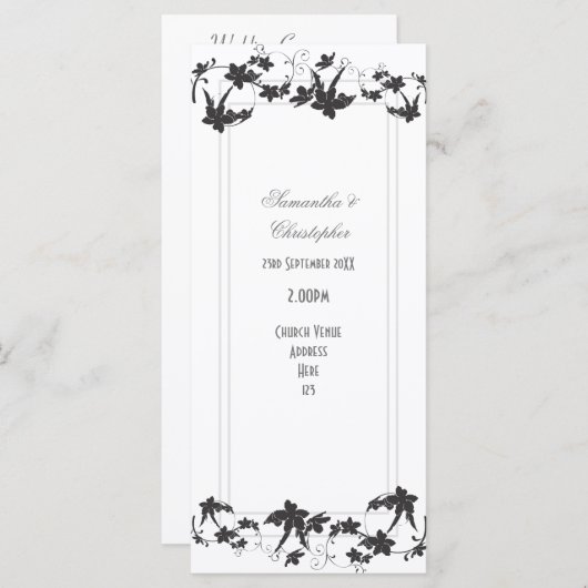 Traditioneel huwelijksprogramma voor de bloemetjes programma (Voorkant / Achterkant)