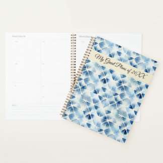 Traditioneel Japans blauw Tie-dye patroon No2 Planner