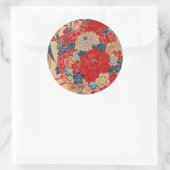 Traditioneel Japans fabric-ontwerp Ronde Sticker (Tas)