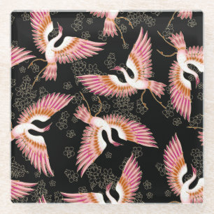 Traditioneel Japans Kimono motieven patroon Glazen Onderzetter