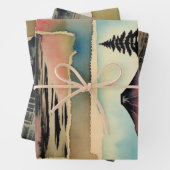 Traditioneel Japans landschap Verf ephemera No1 Inpakpapier Vel (In situ)