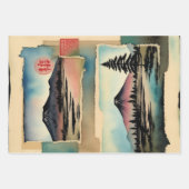 Traditioneel Japans landschap Verf ephemera No1 Inpakpapier Vel (Voorkant)