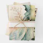 Traditioneel Japans landschap Verf ephemera No6 Inpakpapier Vel (In situ)