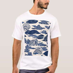 Traditioneel Japans patroonontwerp Naadloze textie T-shirt
