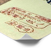 Traditioneel Japans Poster van Geisha Woodprint (Hoek)