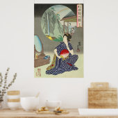 Traditioneel Japans Poster van Geisha Woodprint (Keuken)
