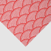 Traditioneel Japans Red Nami-golfpatroon Tissuepapier (Detail)
