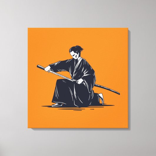 Traditioneel Japans Samurai schilderCanvas afdrukk Canvas Afdruk (Voorkant)