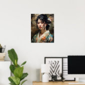 Traditioneel Japans Vrouw Art Print Poster (Thuiskantoor)