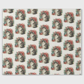 Traditioneel  kattenkerstpapier cadeaupapier (Vlak)