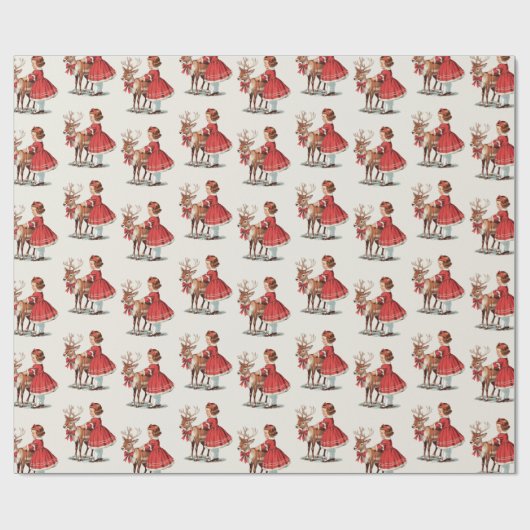 Traditioneel kattenkerstpapier cadeaupapier (Vlak)