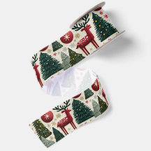 Traditioneel Kerst Rendier Boom Patroon