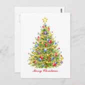 Traditioneel kerstboom Briefkaart vrolijk helder (Voorkant / Achterkant)