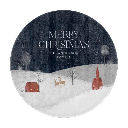 Traditioneel kerstcadeau voor Rustisch Winterdecor Snijplank (Voorkant)