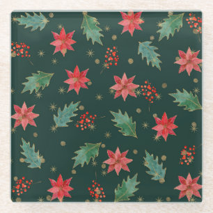 Traditioneel kerstfeest glazen onderzetter