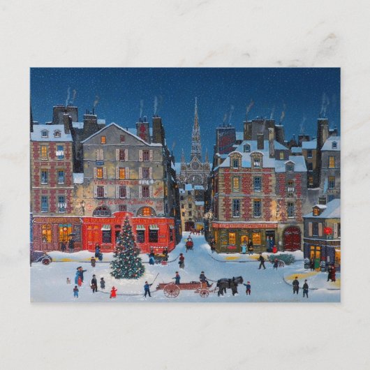 TRADITIONEEL KERSTMIS Winter Town Briefkaart (Voorkant)