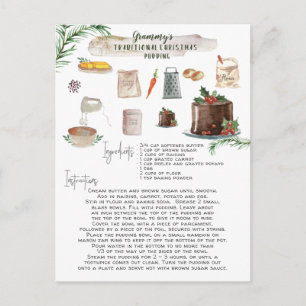 Traditioneel Kerstpuddingrecept Vakantie Briefkaart