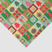 Traditioneel kerstrood groen kantelpatroon tissuepapier (Detail)