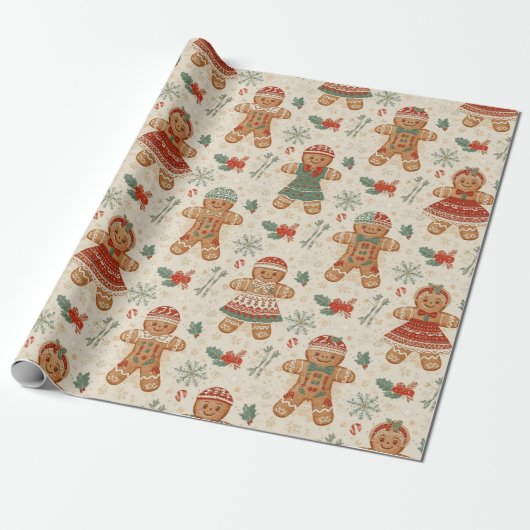Traditioneel/klassiek kerstpapier cadeaupapier (Uitgerold)