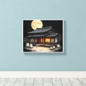 Traditioneel Koreaans huis Canvas Afdruk (Insitu (Houten vloer))