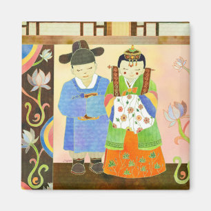 Traditioneel Koreaans huwelijk: Cute Wedding Gift Magneet