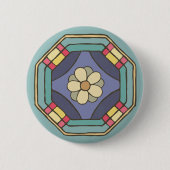 Traditioneel Koreaans patroon Ronde Button 5,7 Cm (Voorkant)