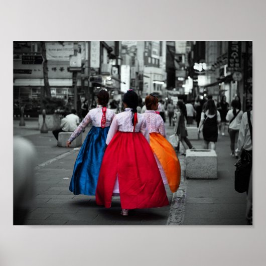 traditioneel koreaanse meisjesfotografie poster (Voorkant)