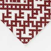 Traditioneel Lets rood ontwerp Auseklis Fleece Deken (Hoek)