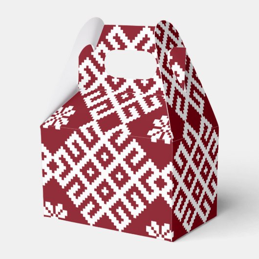 Traditioneel Lets rood ontwerp Bedankdoosjes (Achterkant)