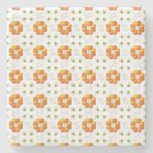 Traditioneel Lets ZUN-teken geometrisch ontwerp IX Stenen Onderzetter