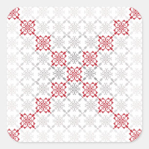 Traditioneel Lets ZUN-teken geometrisch patroon II Vierkante Sticker