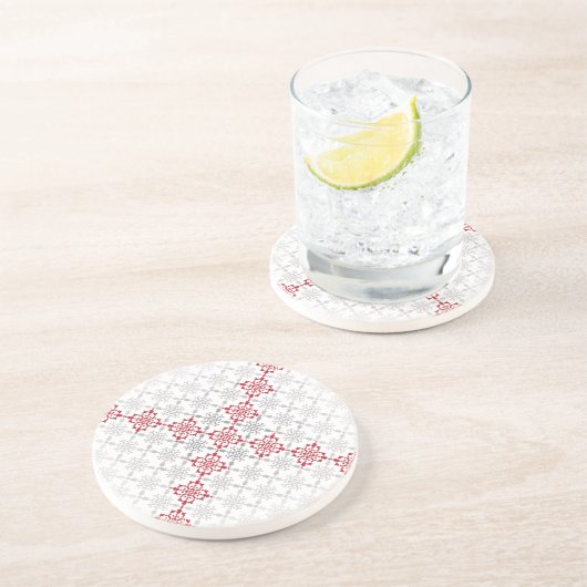 Traditioneel Lets ZUN-teken geometrisch patroon II Zandsteen Onderzetter (Zijkant)